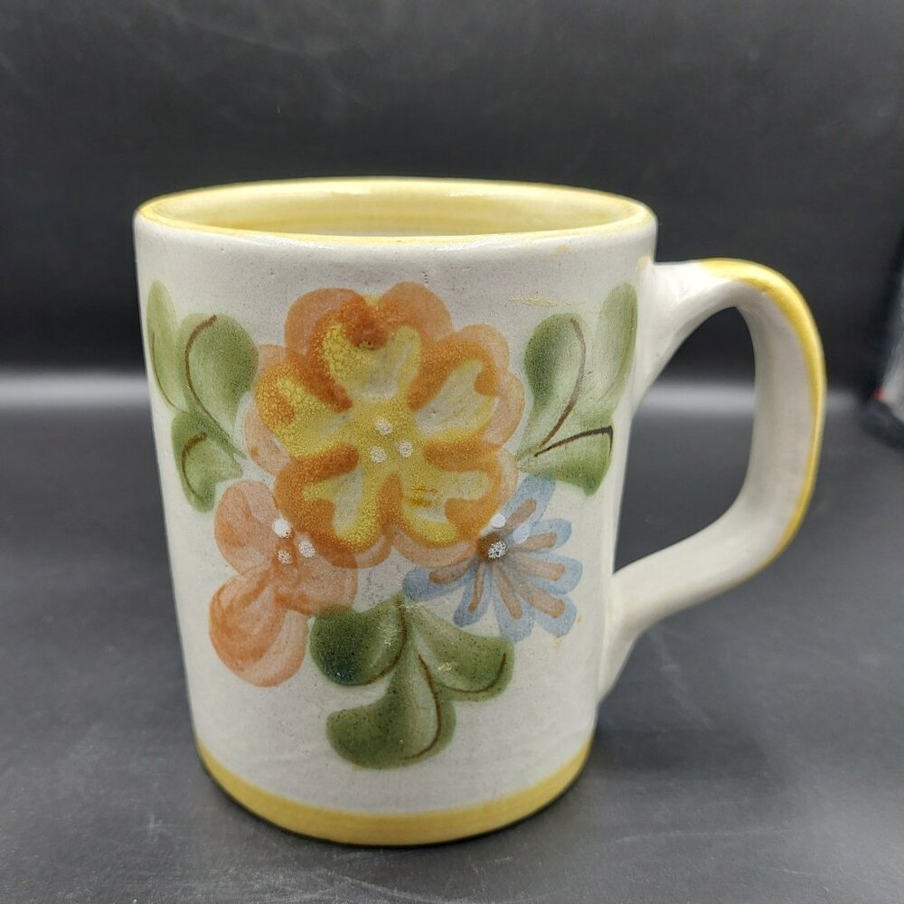 Vintage Floral Louisville Stoneware Coffee Tea Mug with Country Flowers